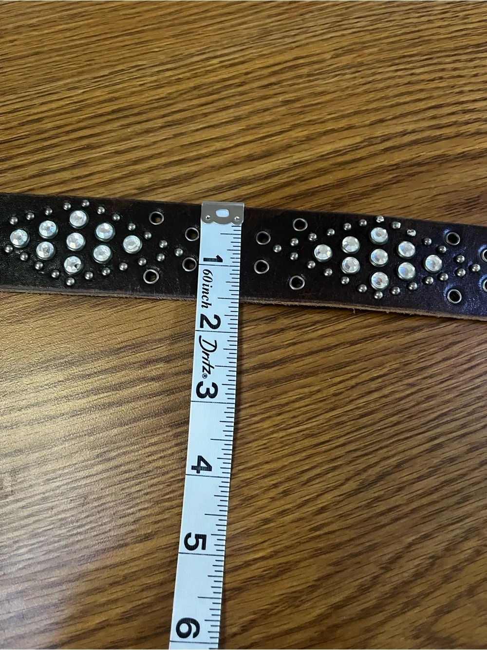Brown Studded Leather Women’s Belt with Silver Buckle